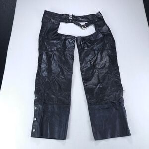 Diamond Plate Buffalo Leather Chaps Men's Medium Motorcycle BikerCore Edgy‎ Punk